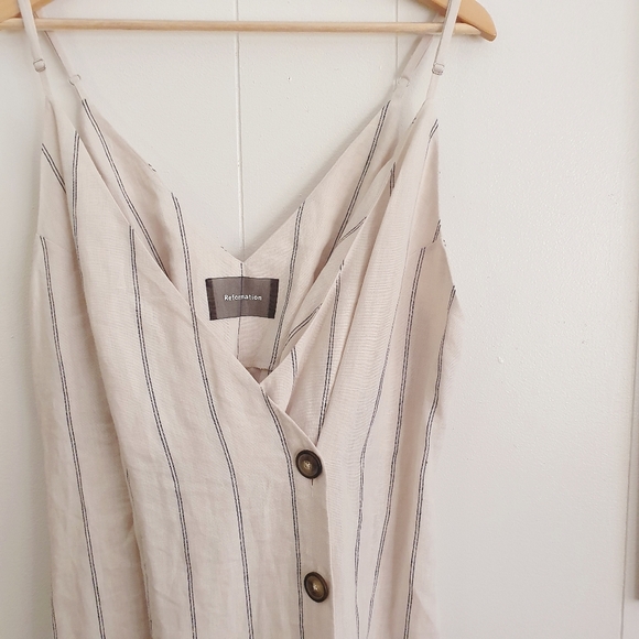 Reformation Cayman Mini Dress | Linen | Striped | Size XL - Picture 5 of 11